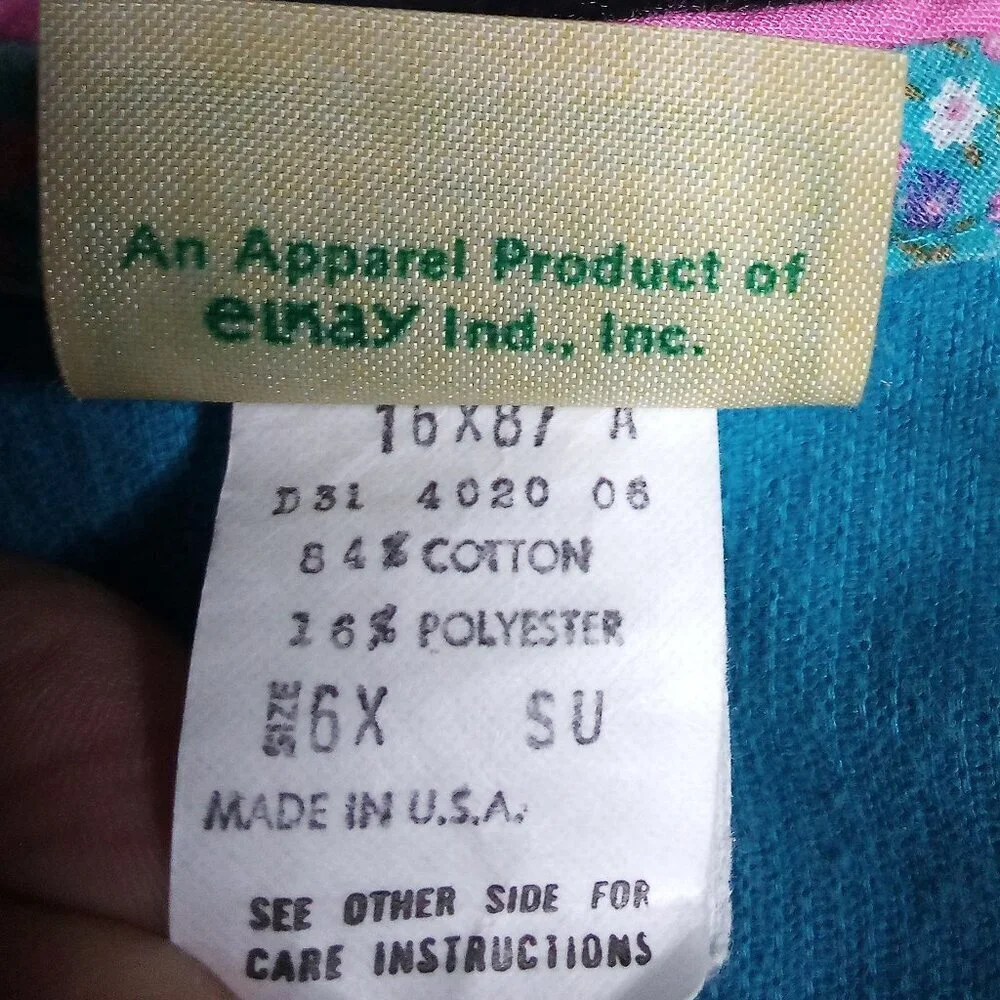 Vintage 80s Cabbage Patch Kids Corduroy Dress Youth Girls 6